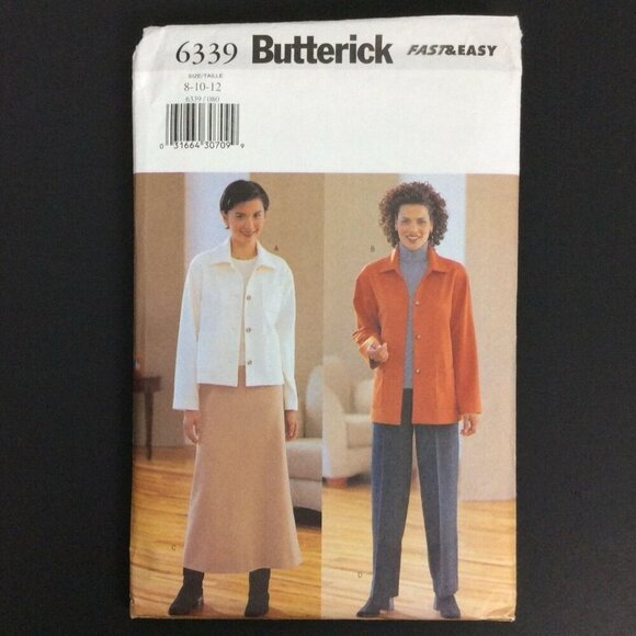 Butterick 6339 Misses Jacket Skirt Pants Easy Sewing Pattern 8-12 USED Complete - Picture 1 of 4